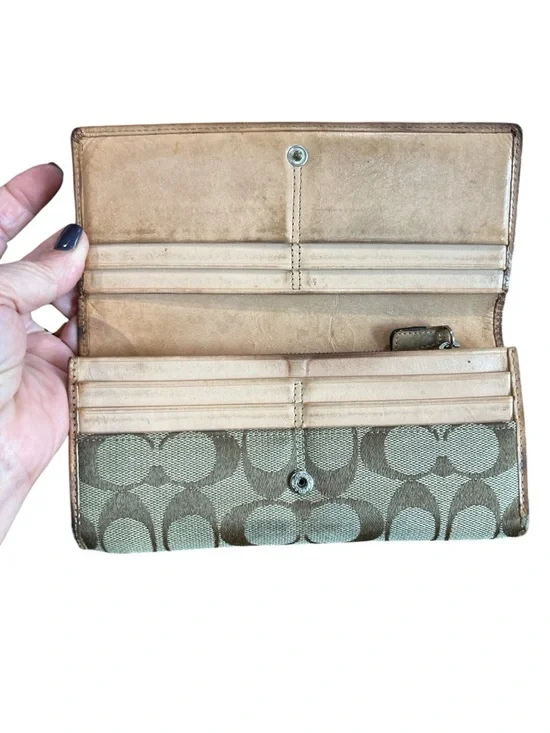 Coach “Project” Signature Canvas Wallet in Tan and Brown - Picture 5 of 8